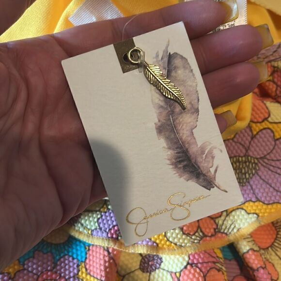 Jessica Simpson Yellow Floral Ruffle Trim One-Piece Swimsuit, M! - Picture 11 of 12